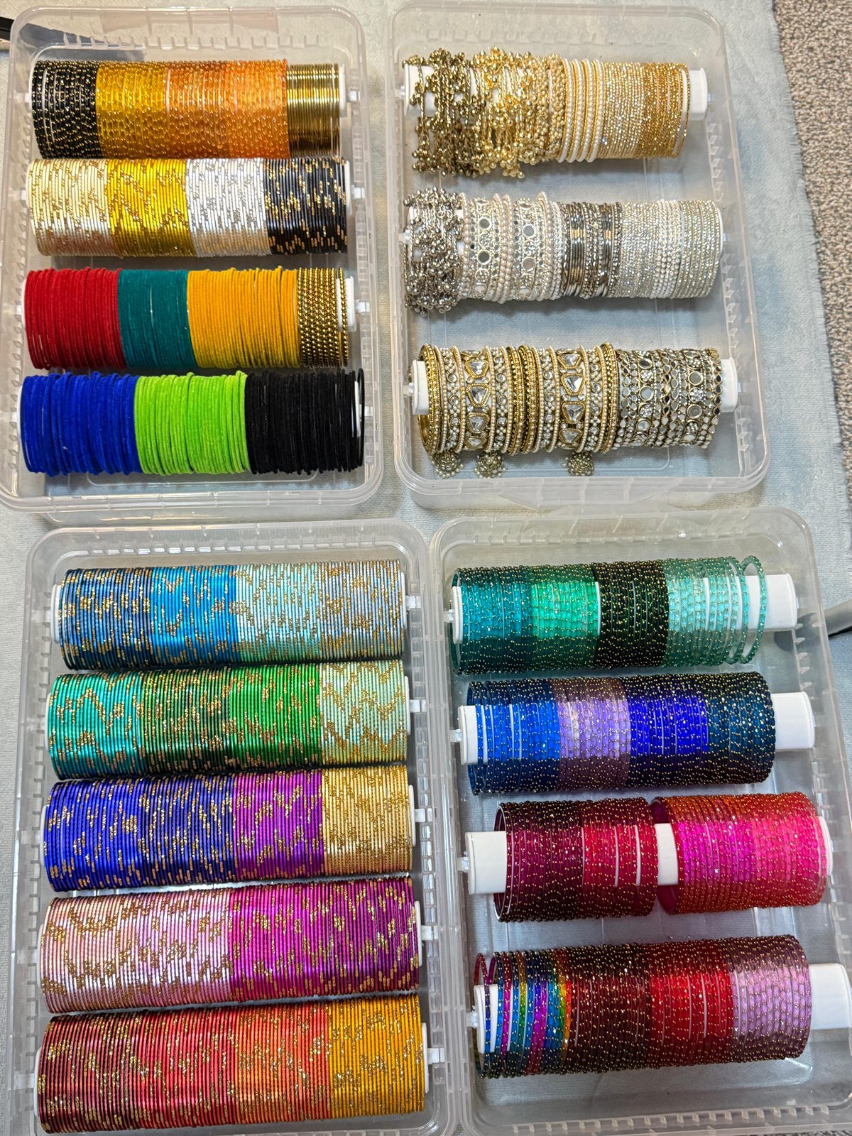 Full bangle collection in organizer